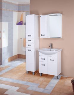 Шкаф-зеркало с подсветкой Onika Балтика 206701 левый 67см белый